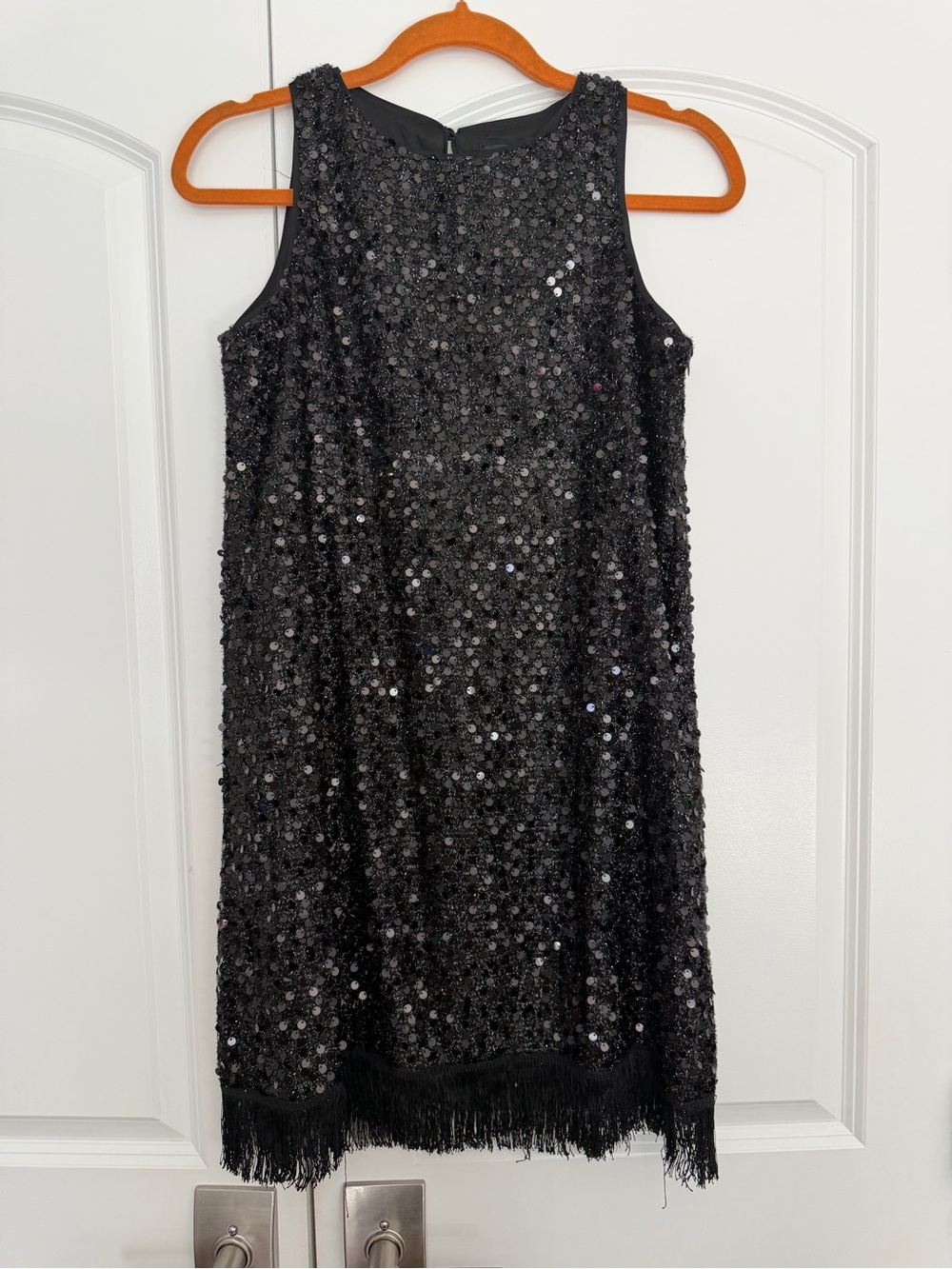 Black Sequin Fringe Mini Dress